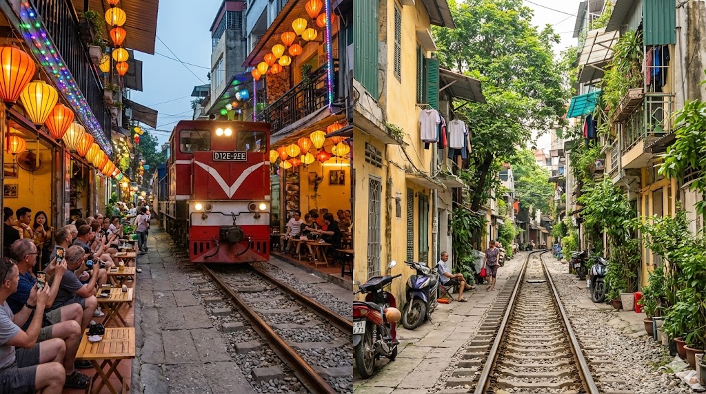 Hanoi Train Street im Vergleich